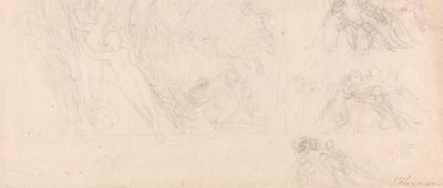 Sheet of Figure Studies for The Odyssey by John Flaxman